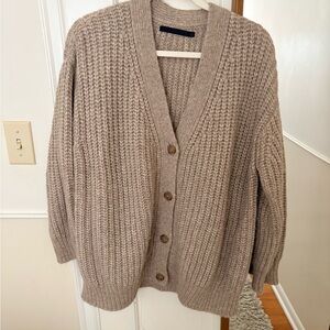 Jenni Kayne Taupe Knit Cardigan - Alpaca Wool